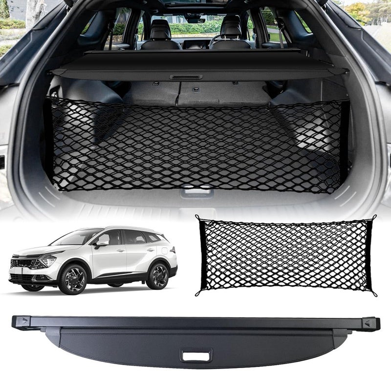 Tesmirror for 2021-2026 Kia Sportage Cargo Cover - Rear Cargo Cover Privacy Retractable Rear Storage Cargo Cover Security Shield Shade for 2025 2026 kia sportage Accessories (with Trunk Net) - Image 1